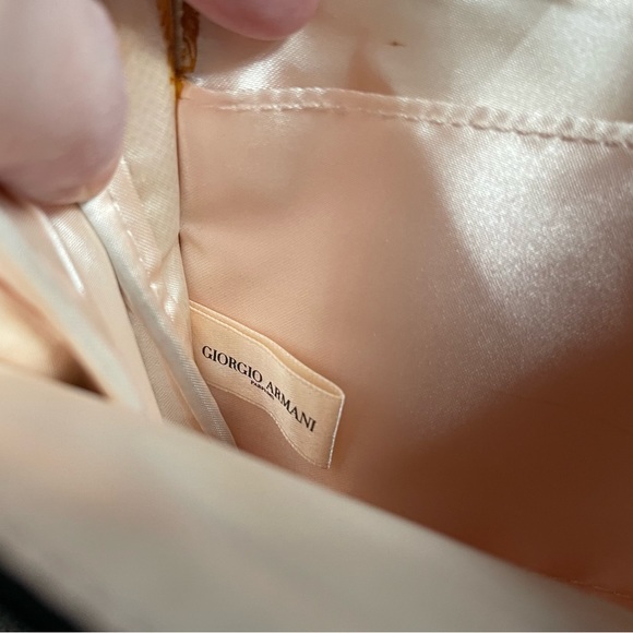 Vintage Giorgio Armani Perfume Black Satin Clutch Bag - Picture 7 of 13